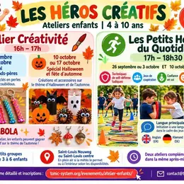 Ateliers et stages LES HÉROS CRÉATIFS, spécial fête des grands-pères & Halloween