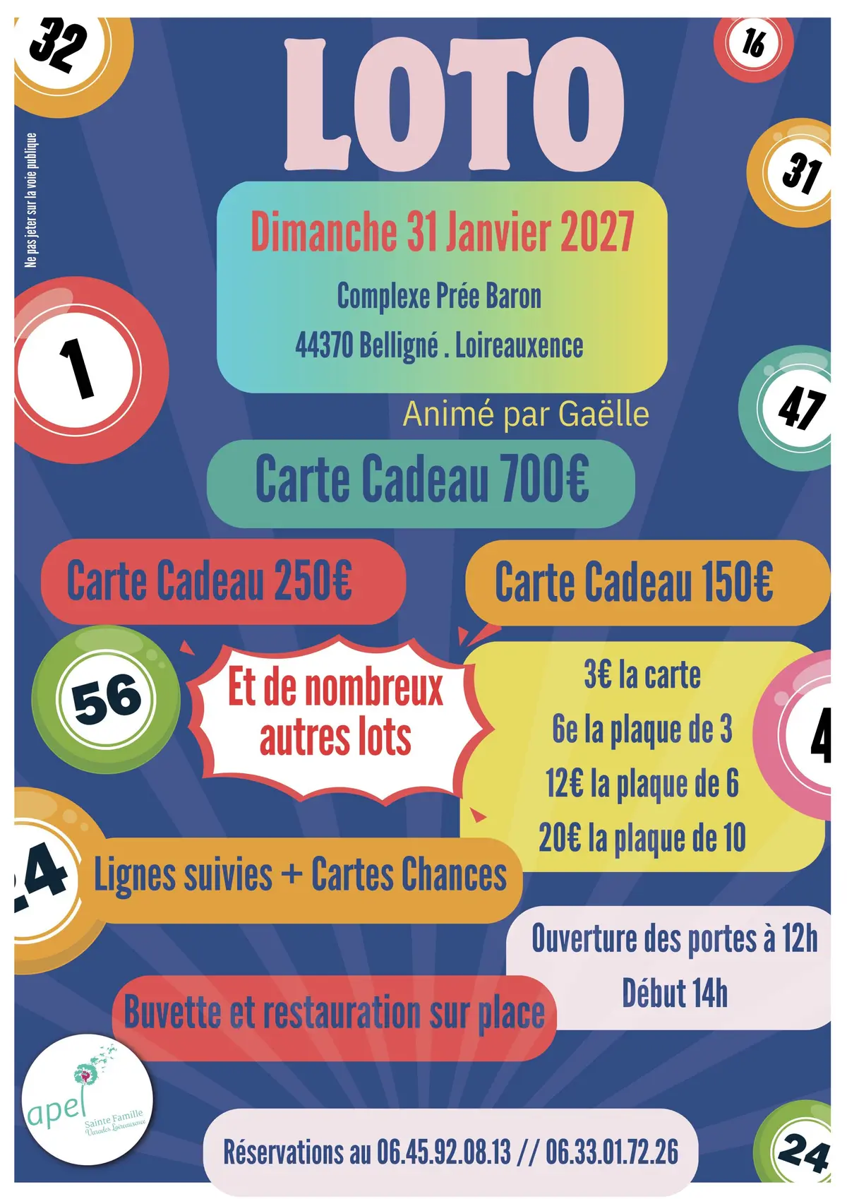 Loto école Sainte Famille 