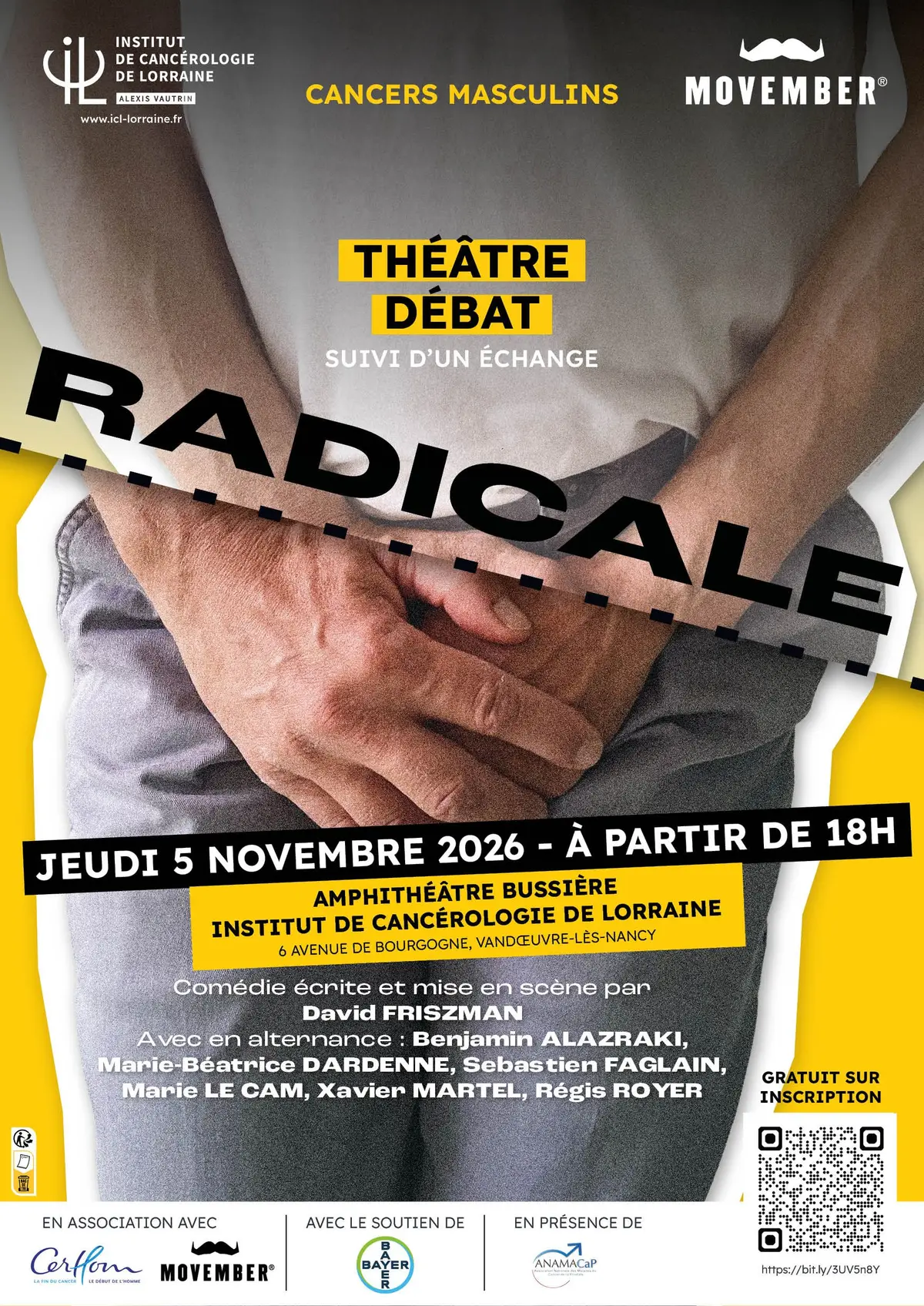 Cancers masculins : soirée théâtre-débat Radicale