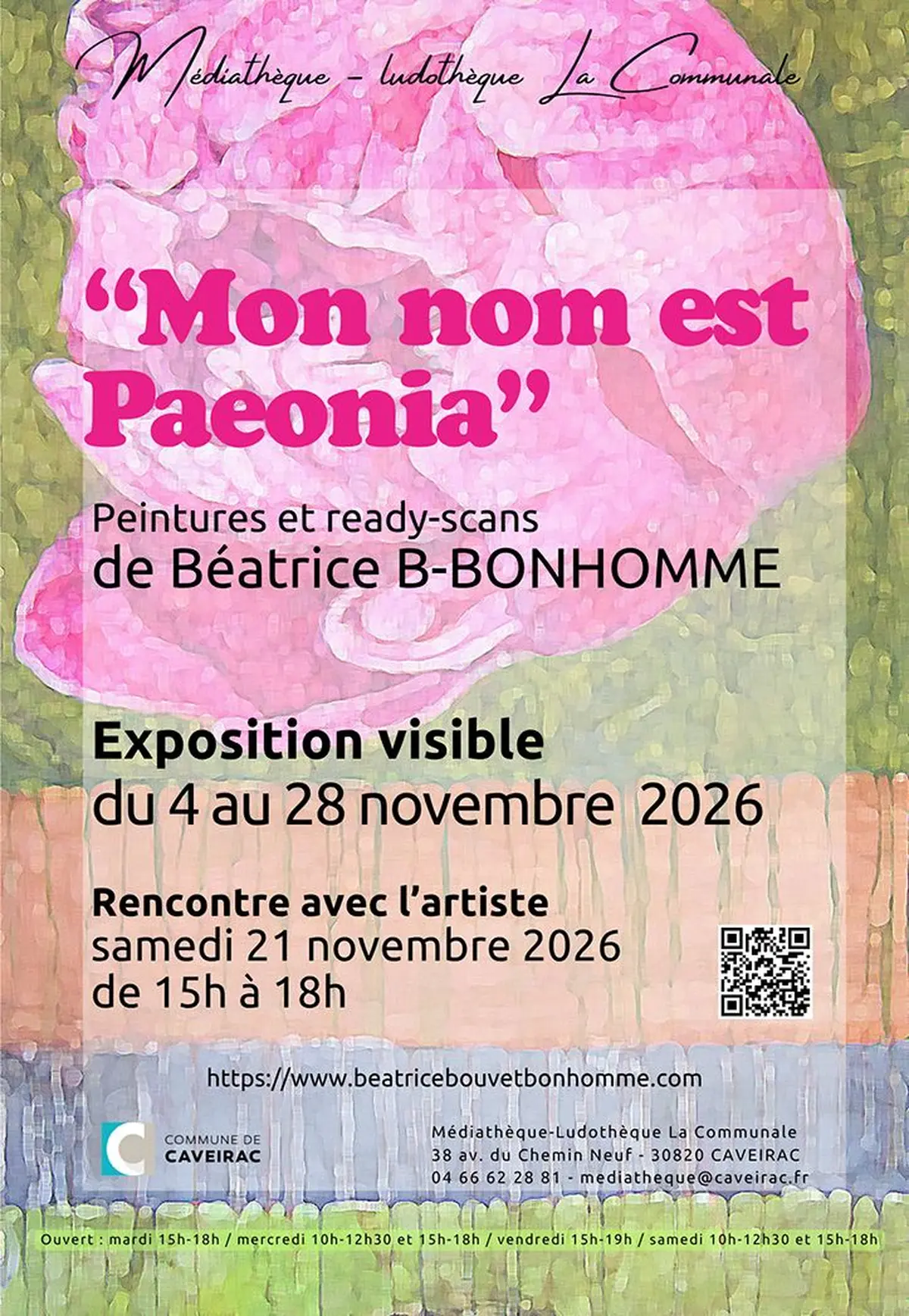 mon nom est paeoniaexposition de Béatrice B-Bonhomme