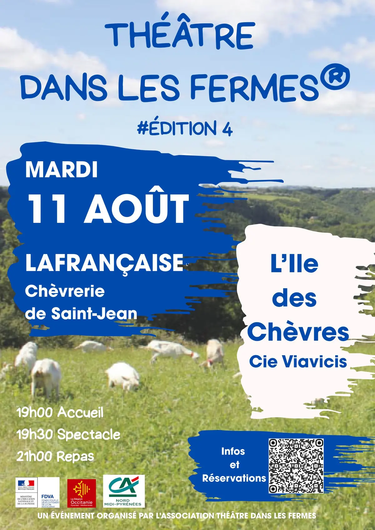 Théâtre dans les fermes à la Chèvrerie de Saint-Jean à La française le 11 août 