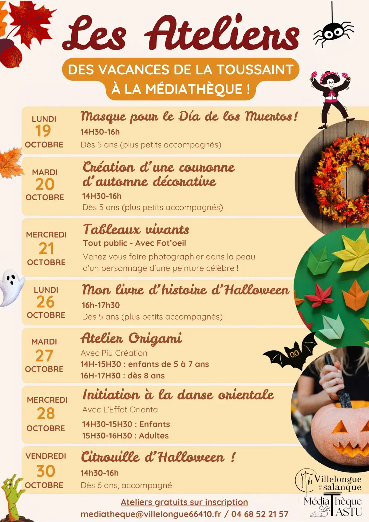Programme des vacances de la Toussaint | Médiathèque J.Tastu
