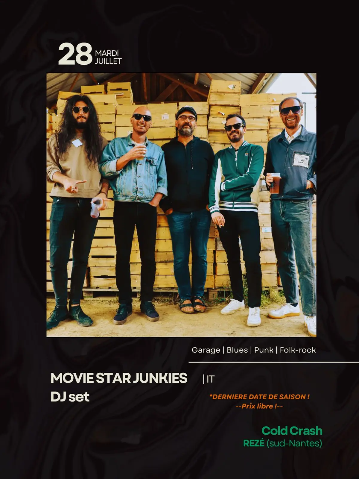 MOVIE STAR JUNKIES + DJ set // Prix libre | Garage/Blues/Punk/Folk-rock