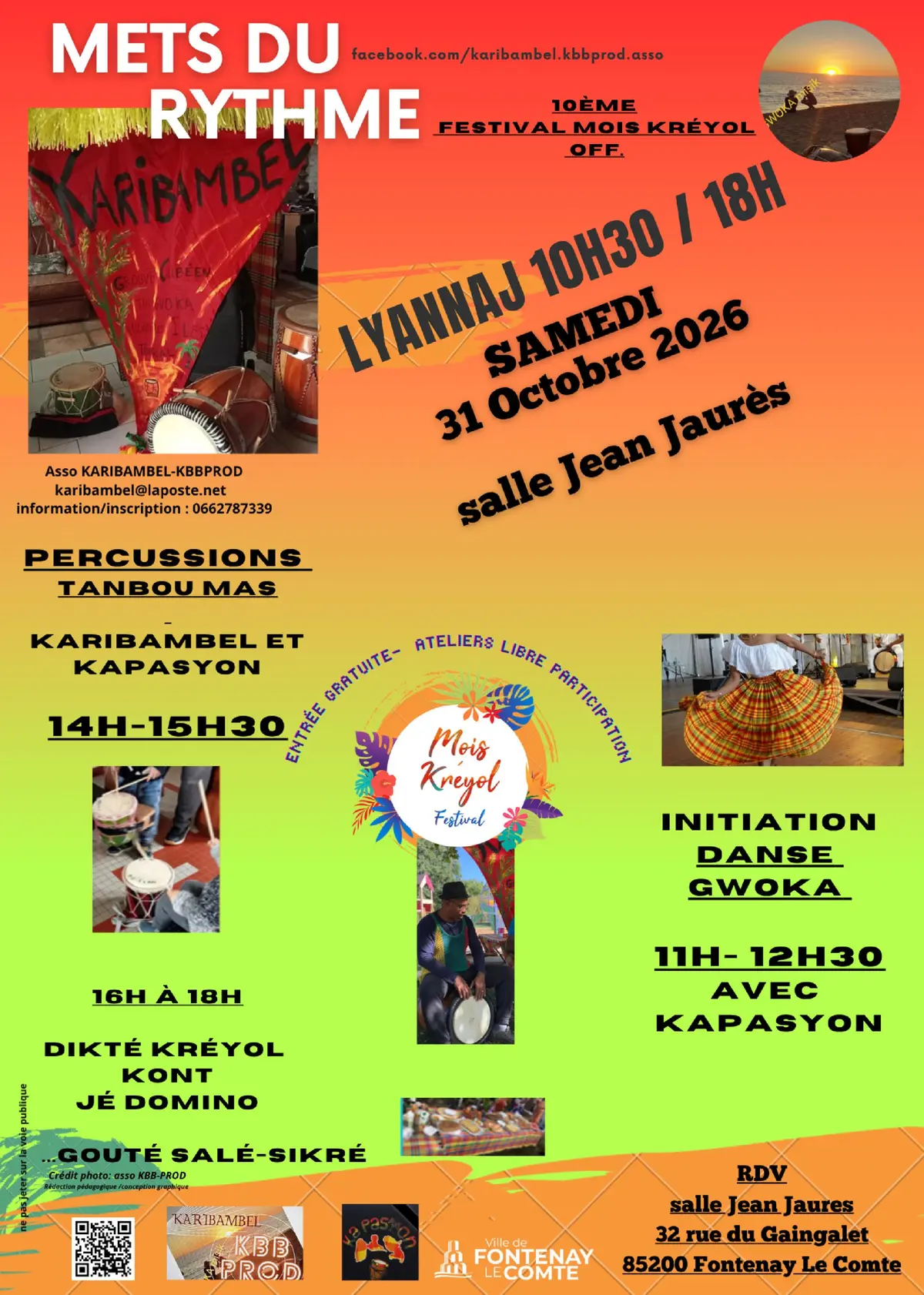Journée Lyannaj MOIS KREYOL: Danse GWOKA , percussions et jeux société