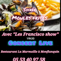 Soirée Moules-frites animé par Les Francisco show.