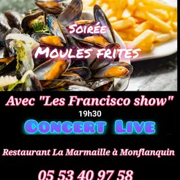 Soirée Moules-frites animé par Les Francisco show.