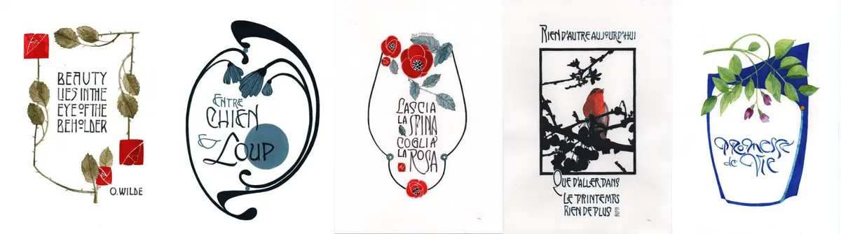  Calligraphie Composition Art Nouveau