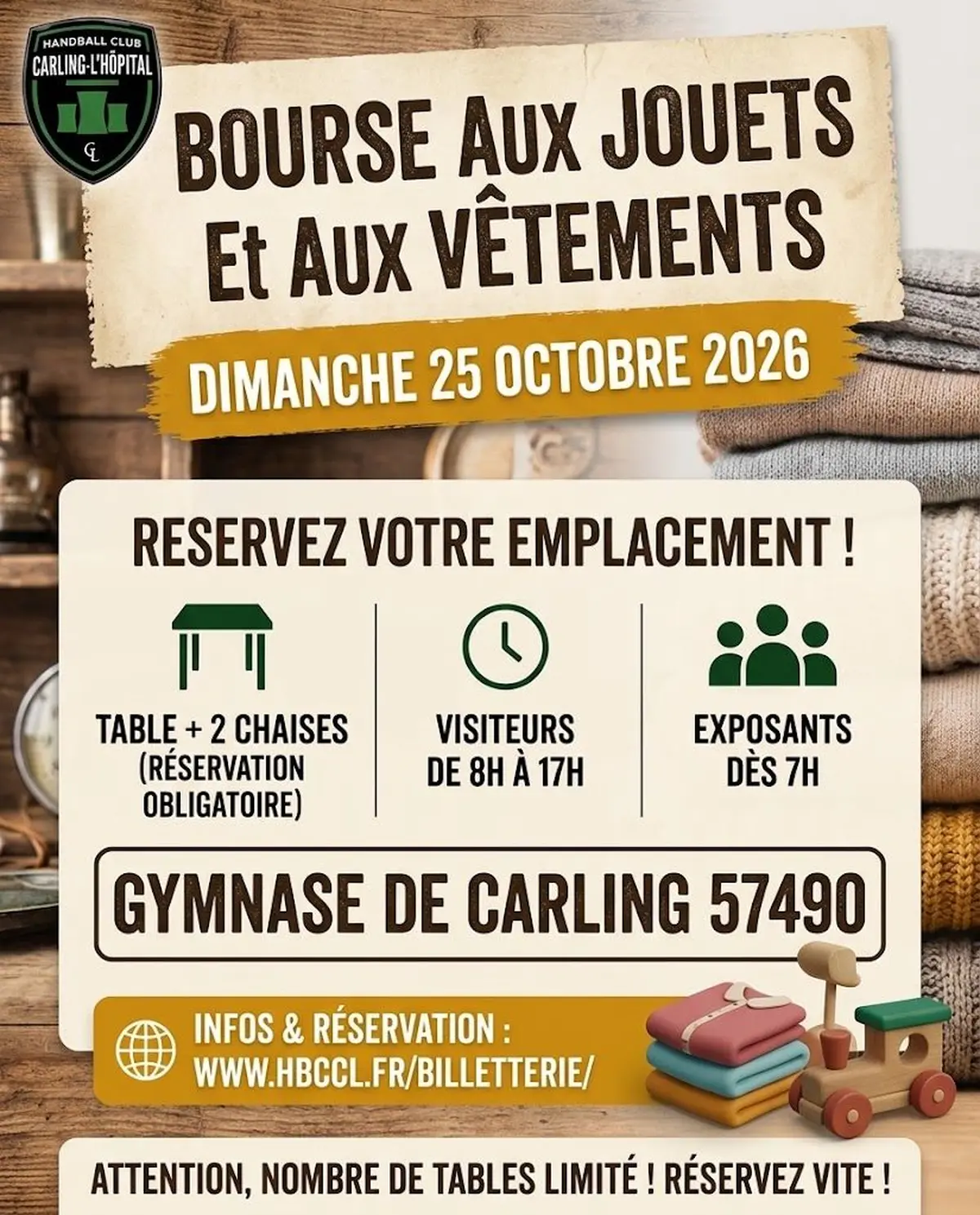 Bourse aux jouets et aux vetements du HBC Carling