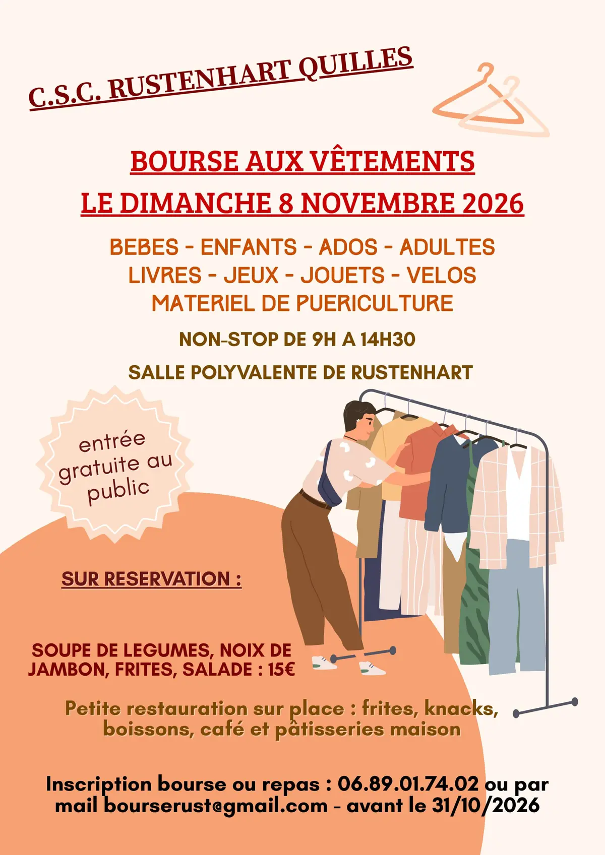 Bourse aux vêtements bébés, ados, adultes, jouets, livres, puériculture