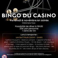 Bingo du vendredi 6 novembre en soirée au Casino Barrière Niederbronn-les-Bains