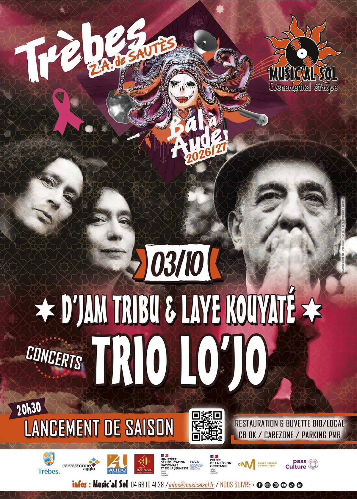 TRIO LO’JO + D’jam Tribu & Laye Kouyaté  – Lancement de saison 