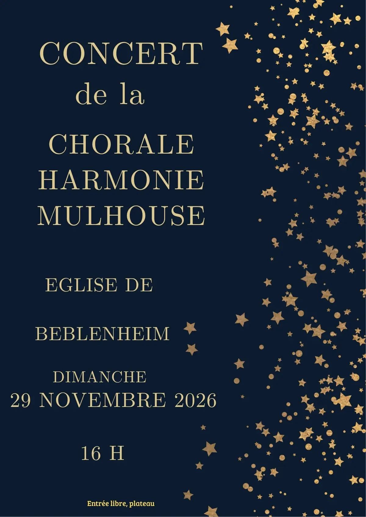 Concert de Noël 2026 de la Chorale Harmonie