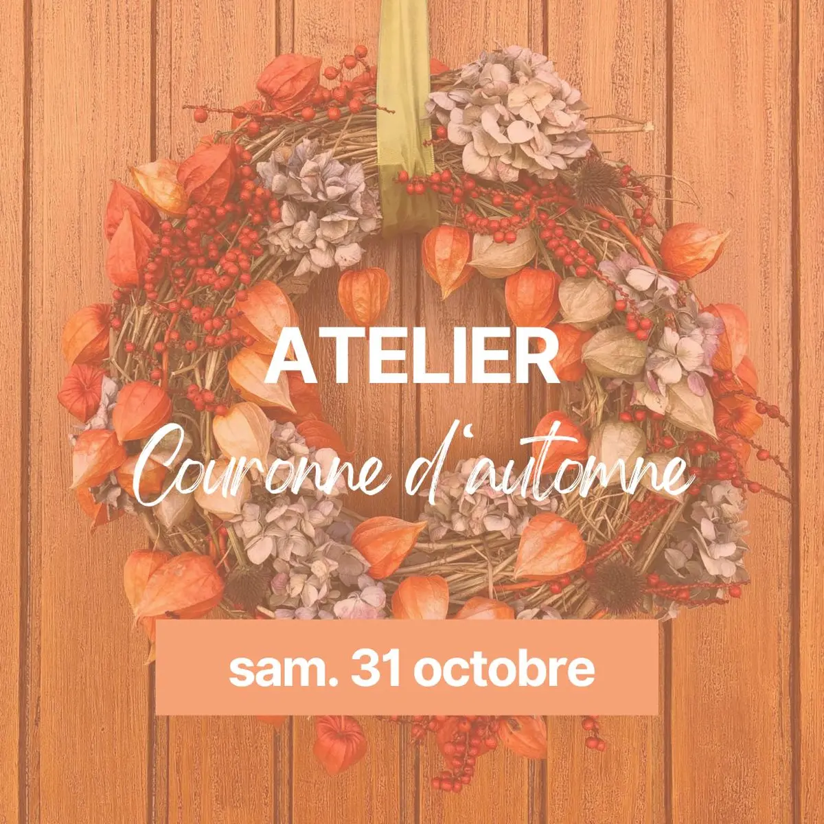Atelier couronne de porte automnale