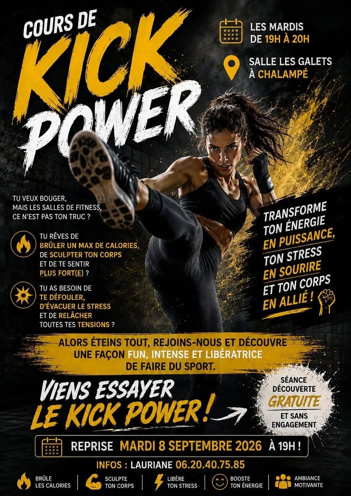 Découverte cours de Kick Power tout le mois de septembre !