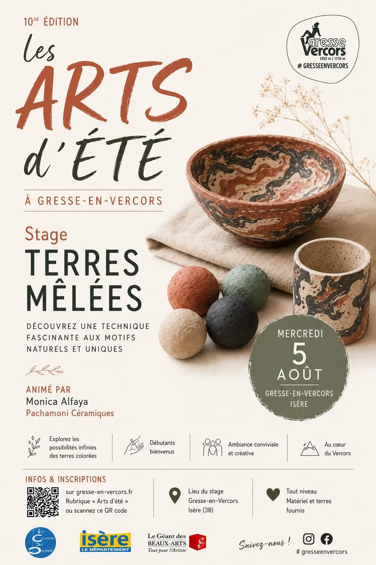 Stage poterie : terres mêlées