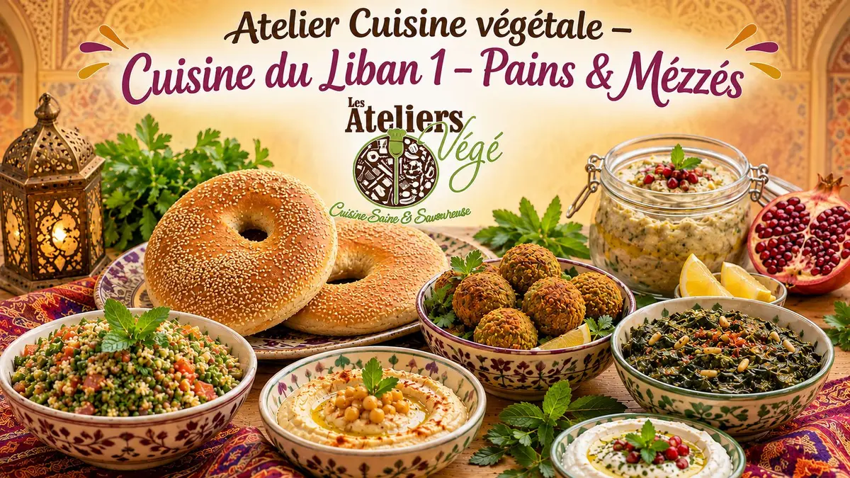 Cours de cuisine végétale Cuisine du Liban 1 – Pains & Mezzés