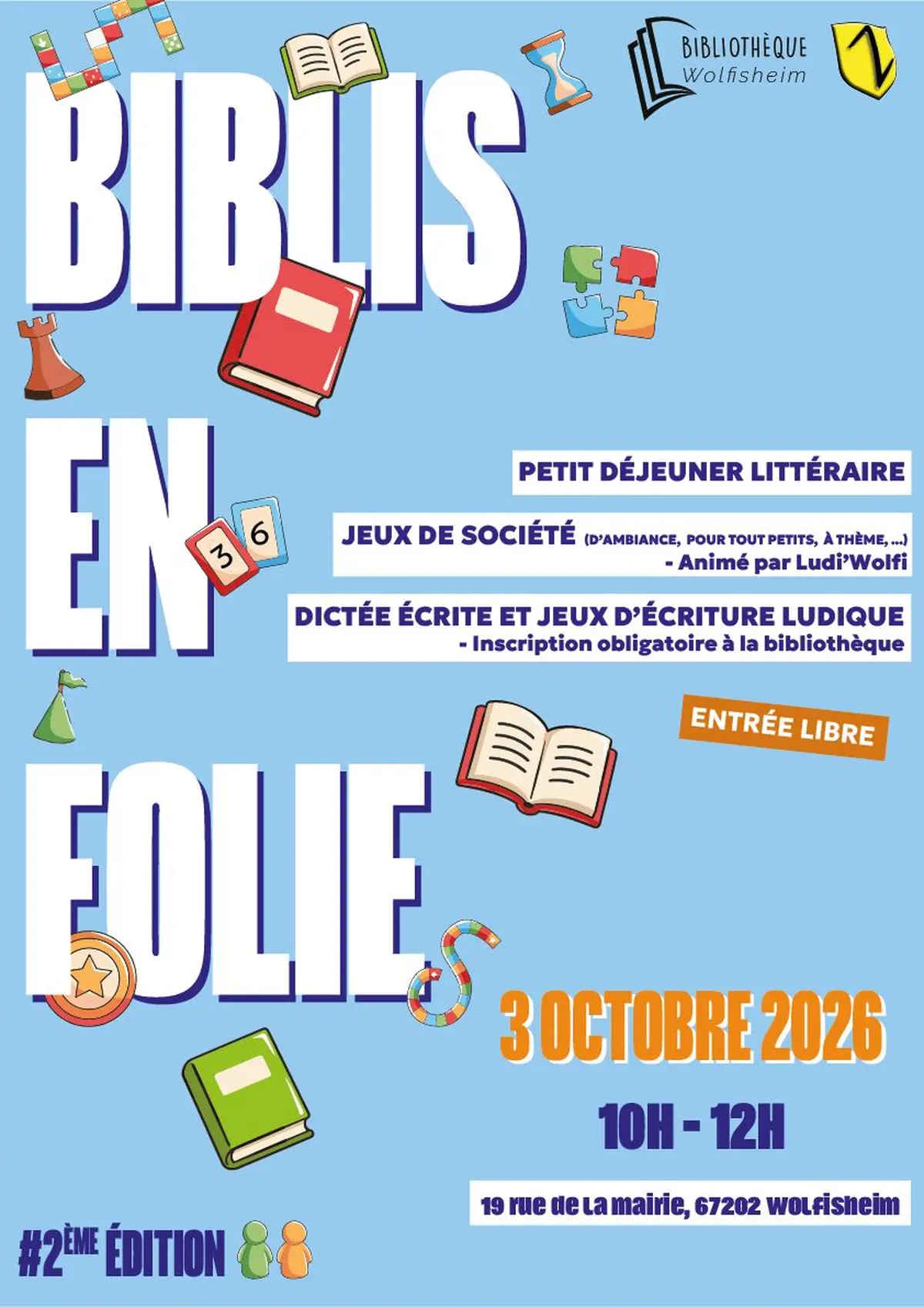 Biblis en folie #2 - Petit déjeuner littéraire & jeux de société et d'écriture
