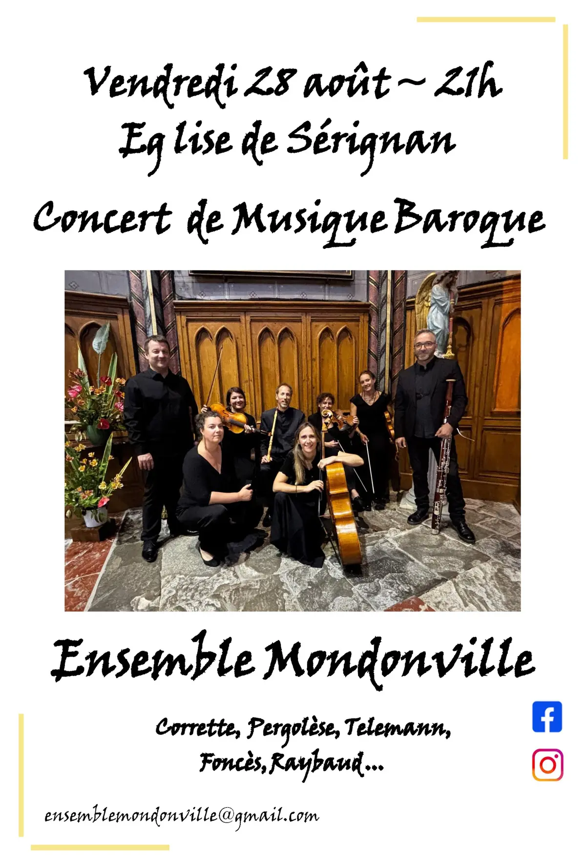 Concert Baroque par l'Ensemble Mondonville