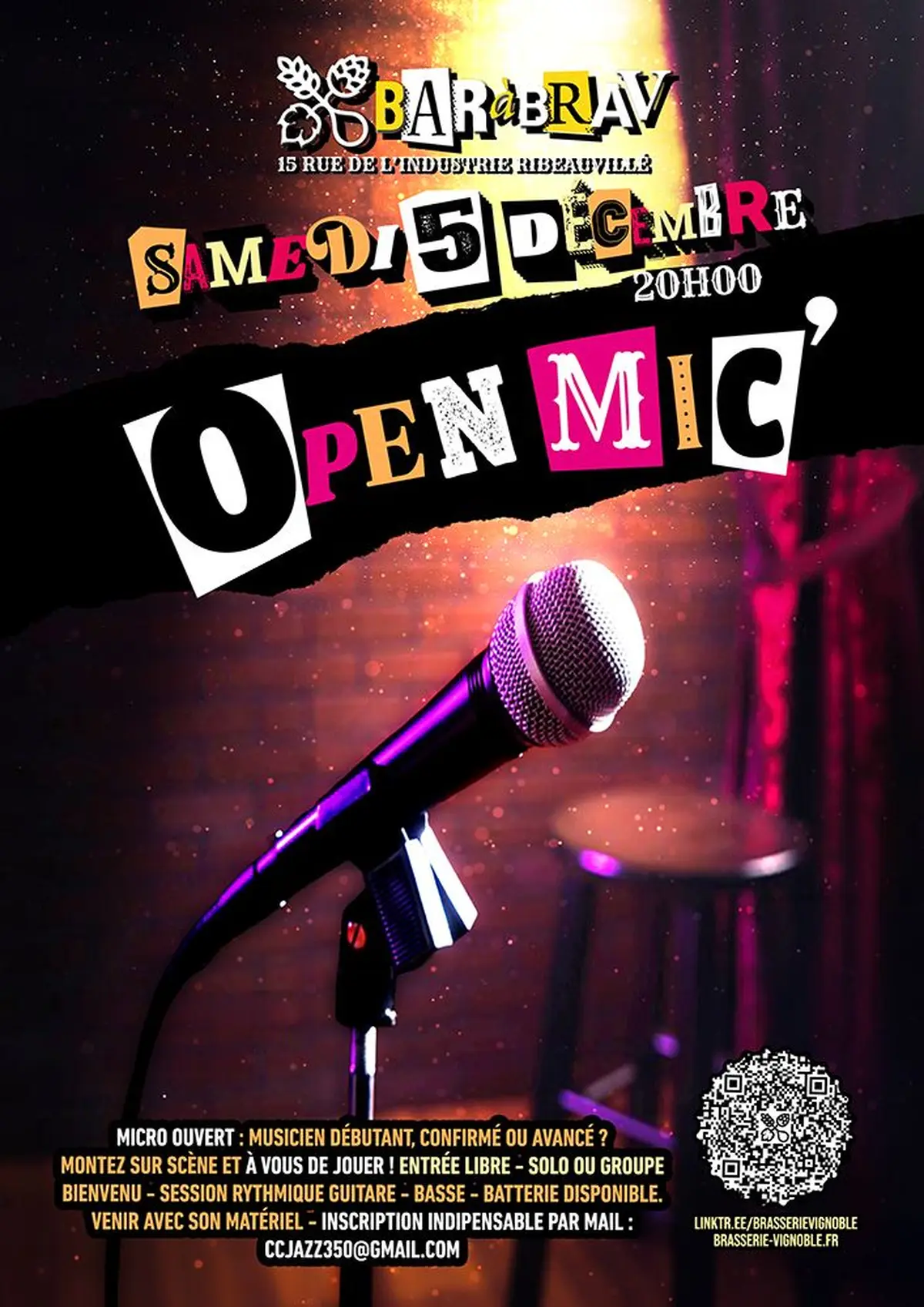Soirée Open Mic' au BaRàBraV