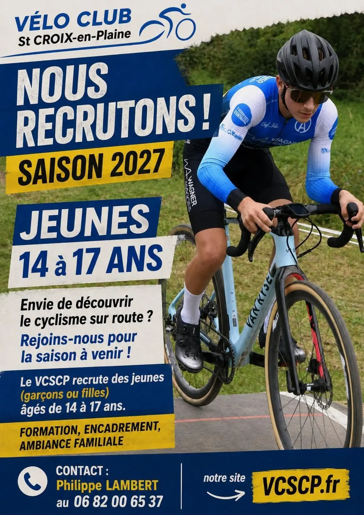 Recrutement jeunes cyclistes 14 à 17 ans 