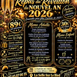 Repas dansant du réveillon du Nouvel An 2026
