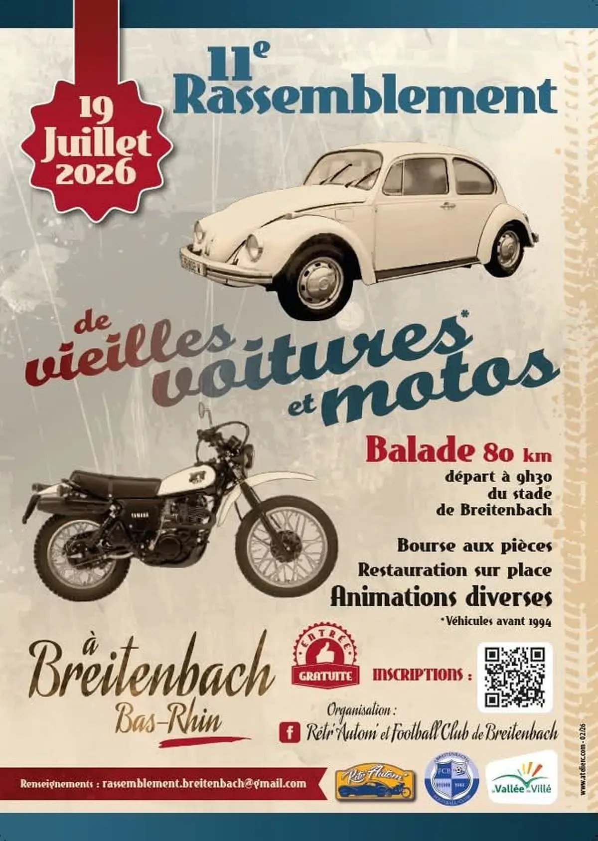 11e Rassemblement de vieilles voitures et motos à Breitenbach 