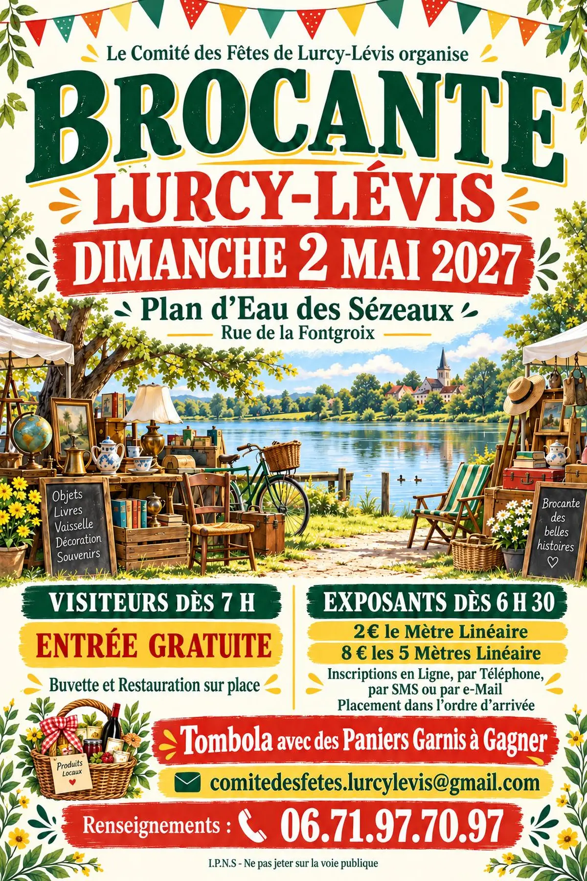 Brocante de Lurcy-Lévis – Dimanche 2 Mai 2027 – Plan d’Eau des Sézeaux