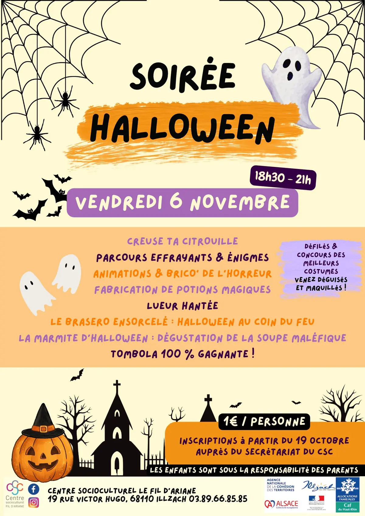 Soirée Halloween en famille : frissons et animations au CSC !