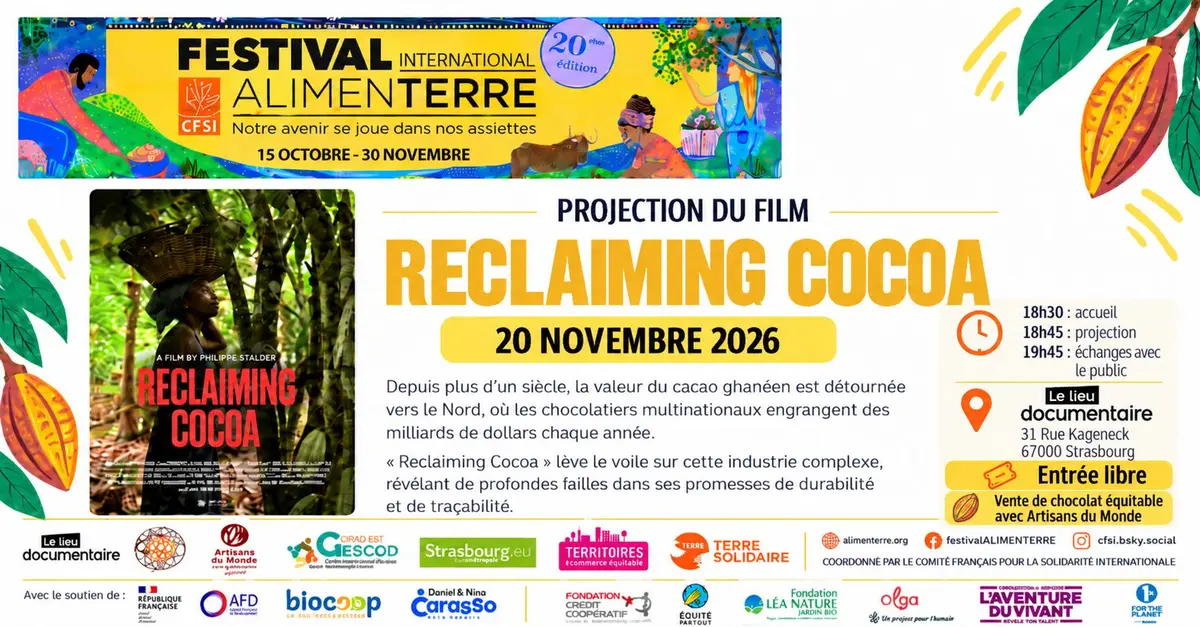 Festival Alimenterre - Ciné-débat. Ghana : Reclaiming Cocoa