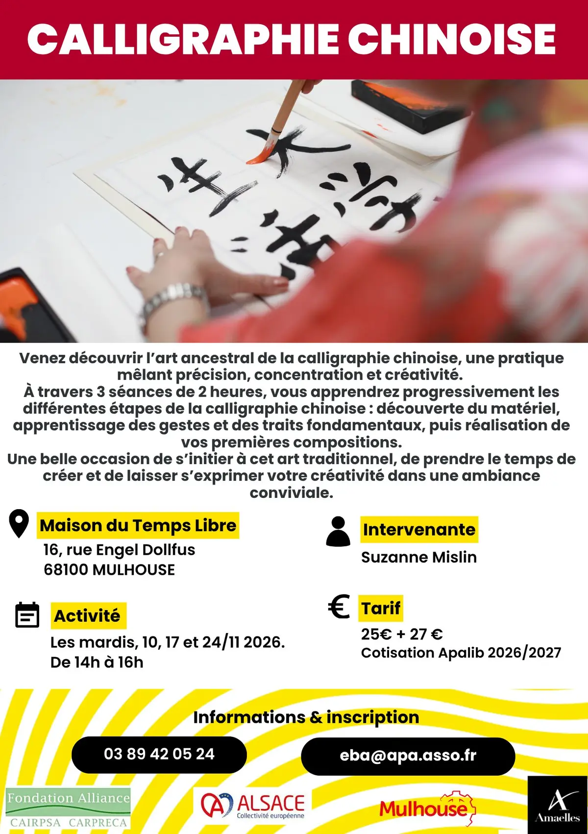 Découvrez la calligraphie chinoise à Mulhouse