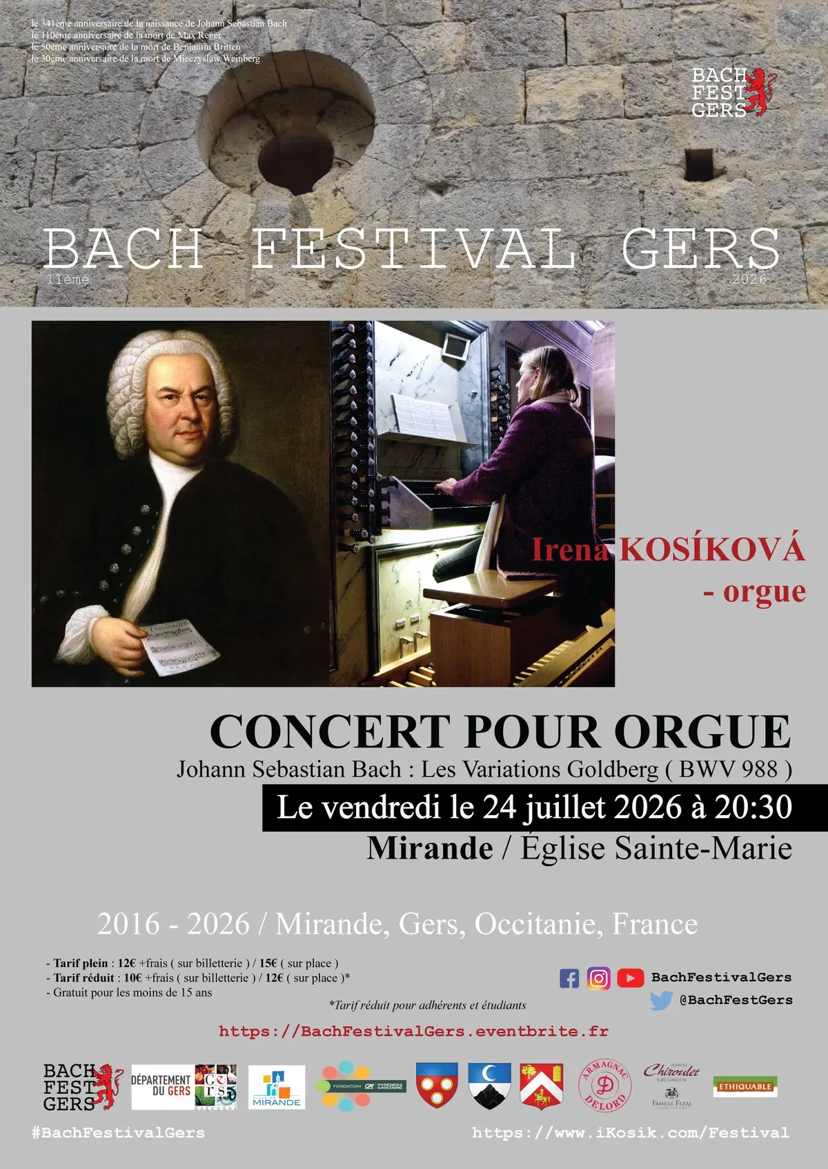 11ème Bach Ferstival Gers - Concert d'Ouverture - LES VARIATIONS GOLDBERG