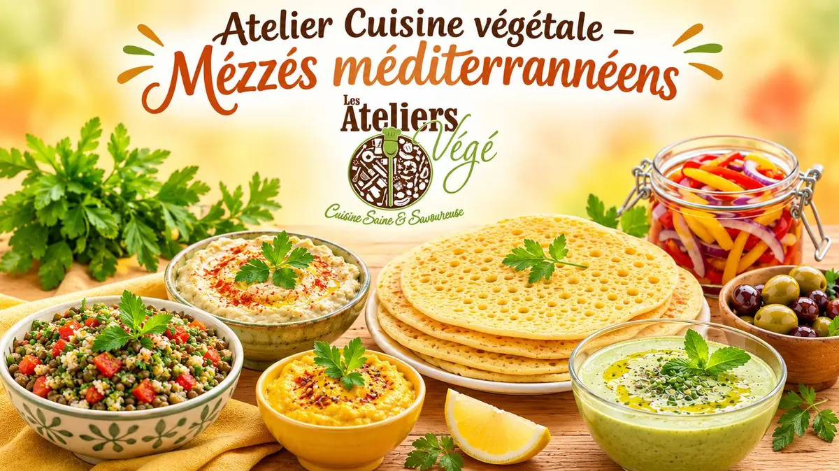 Cours de cuisine végétale Mezzés méditerranéens – pour repas ou apéro