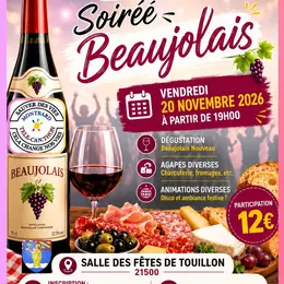 Montbard TELETHON :  Soirée Beaujolais Nouveau !