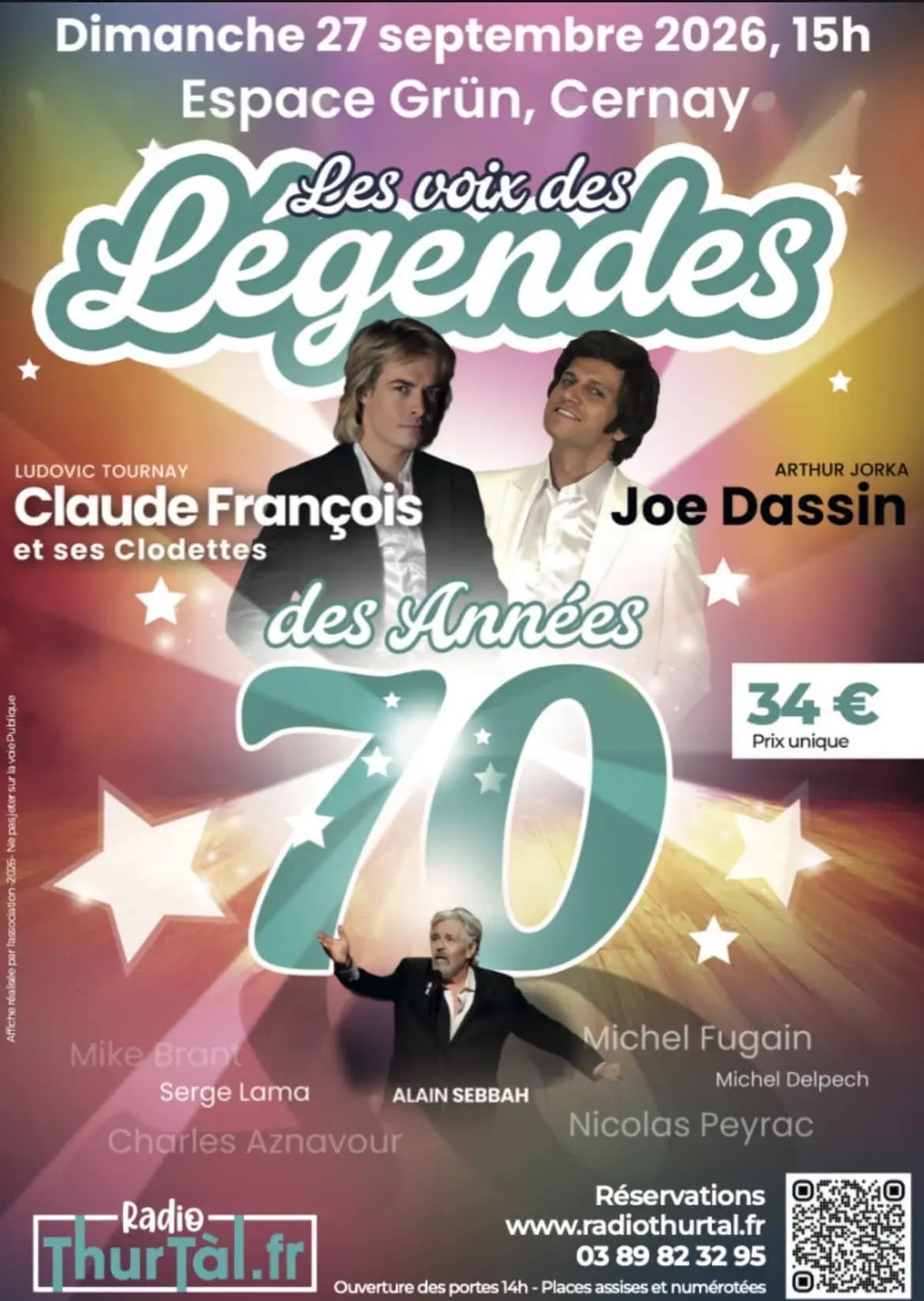 Concert de chansons françaises des années 70 à l'Espace Grün de Cernay