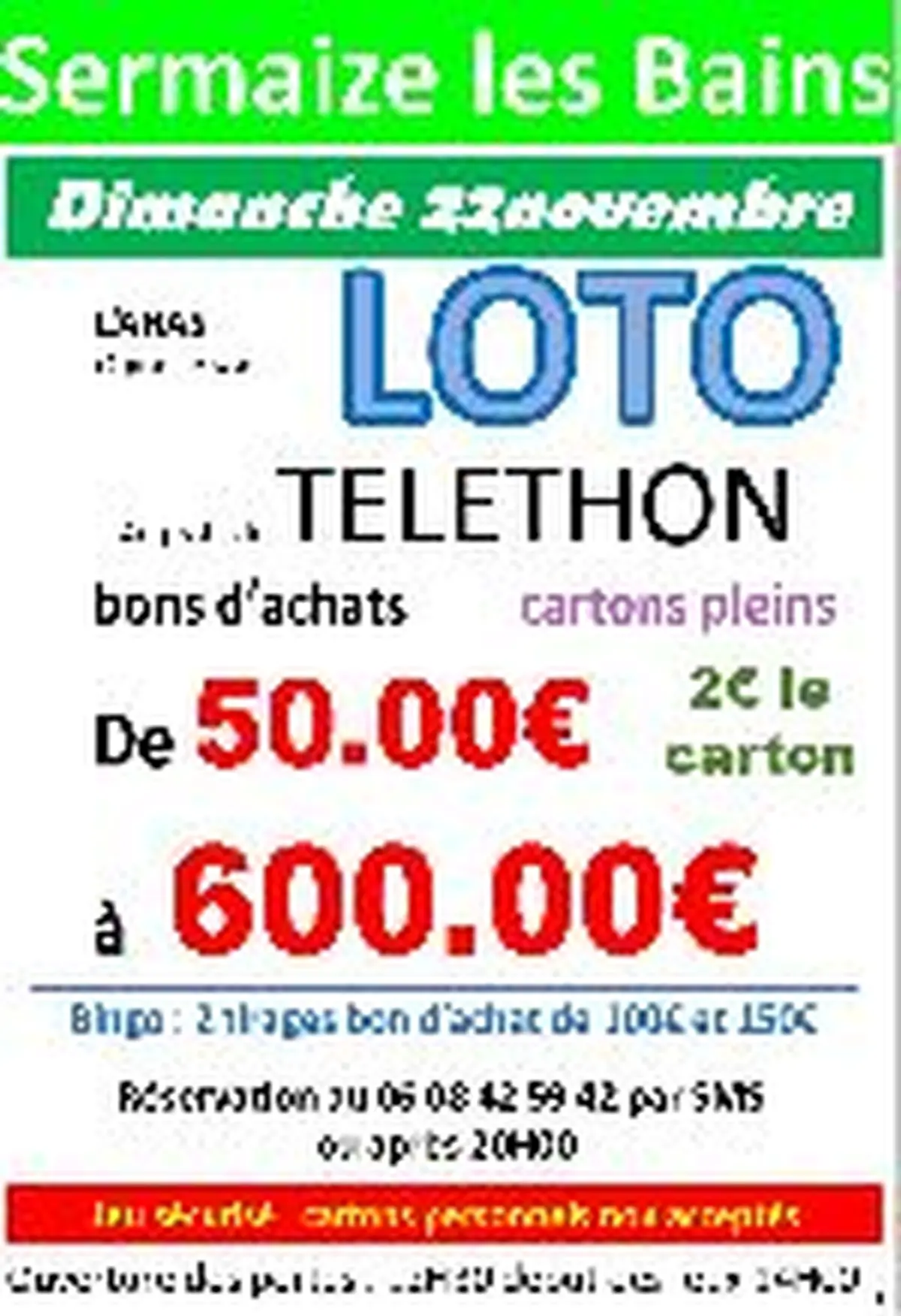 Loto spécial bon d'achat au profit du Télethon