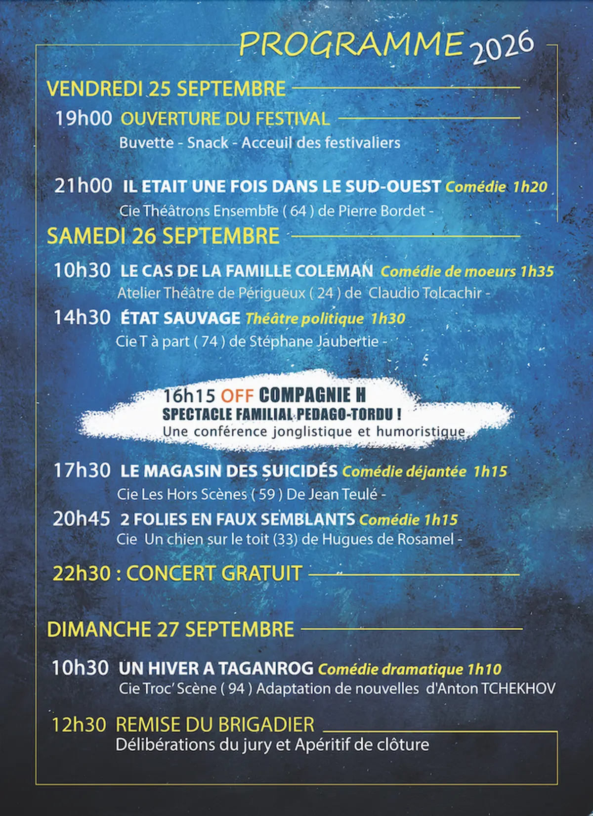 8ème Festival amateur : Les 6 coups du brigadier