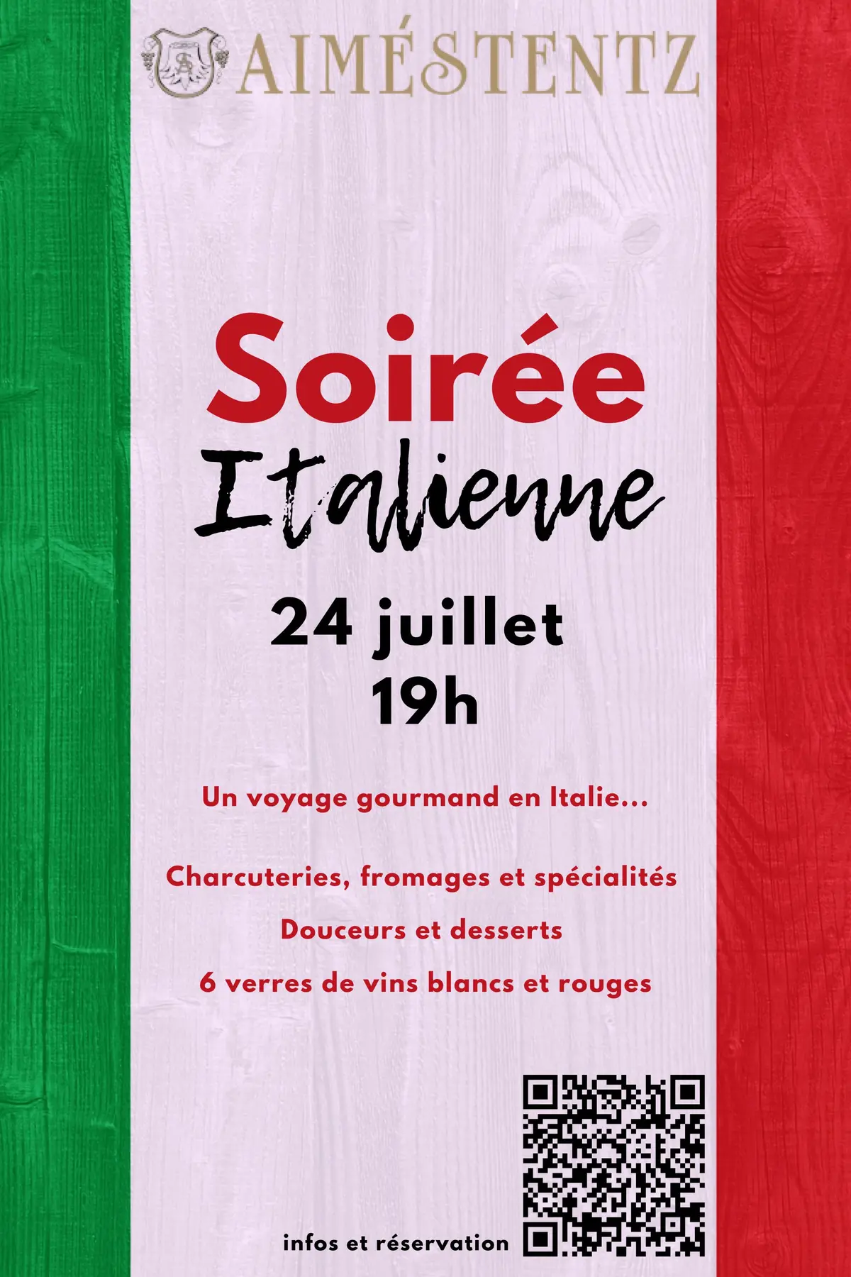 La soirée Italienne au Domaine Aimé Stentz