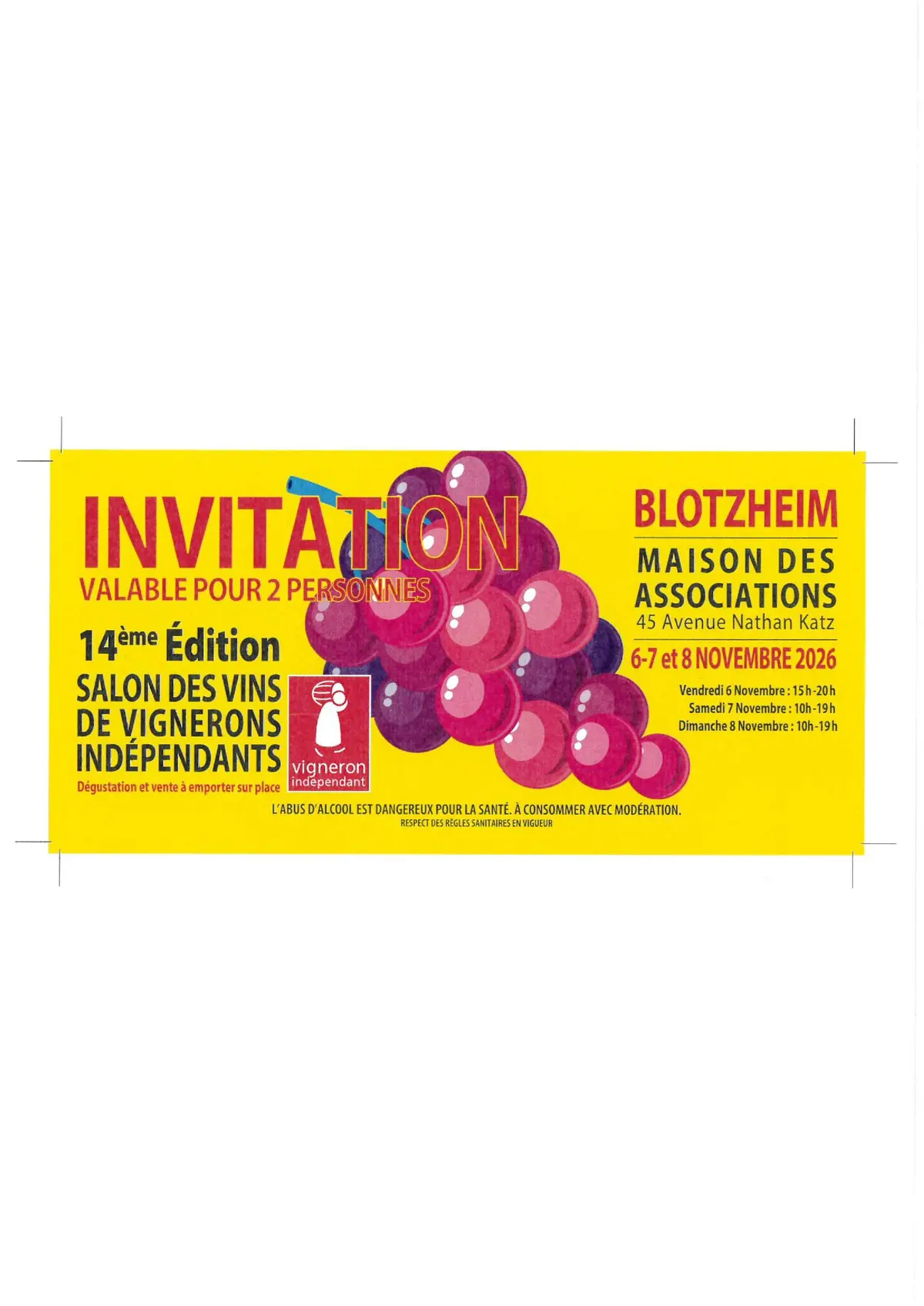 14ème salon des vins des vignerons indépendants de Blotzheim