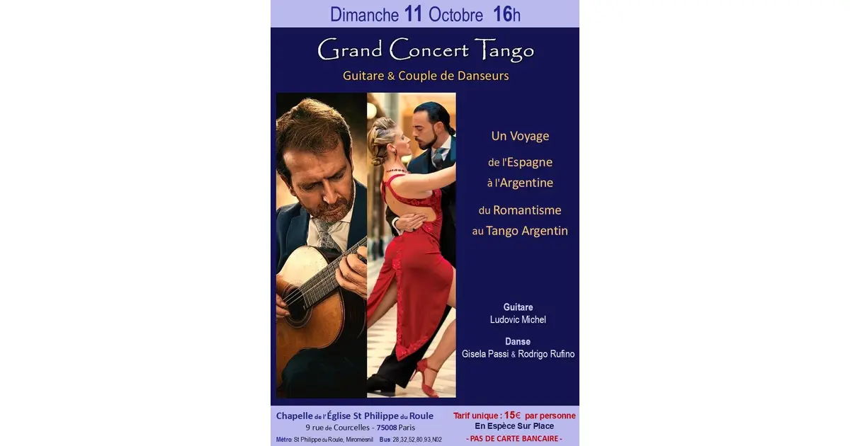 Grand Concert Tango : Guitare & Couple de Danseurs