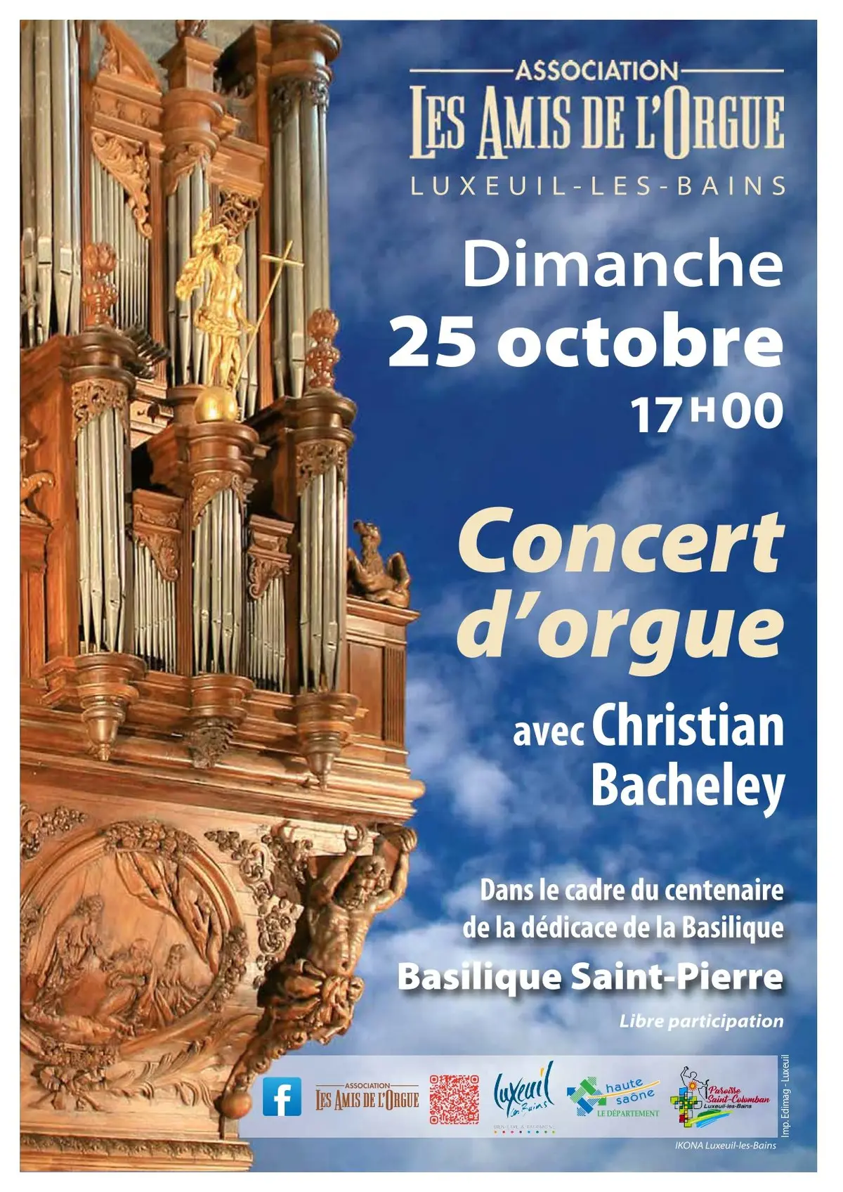 Concert d'orgue dans le cadre du centenaire de la dédicace de la Basilique