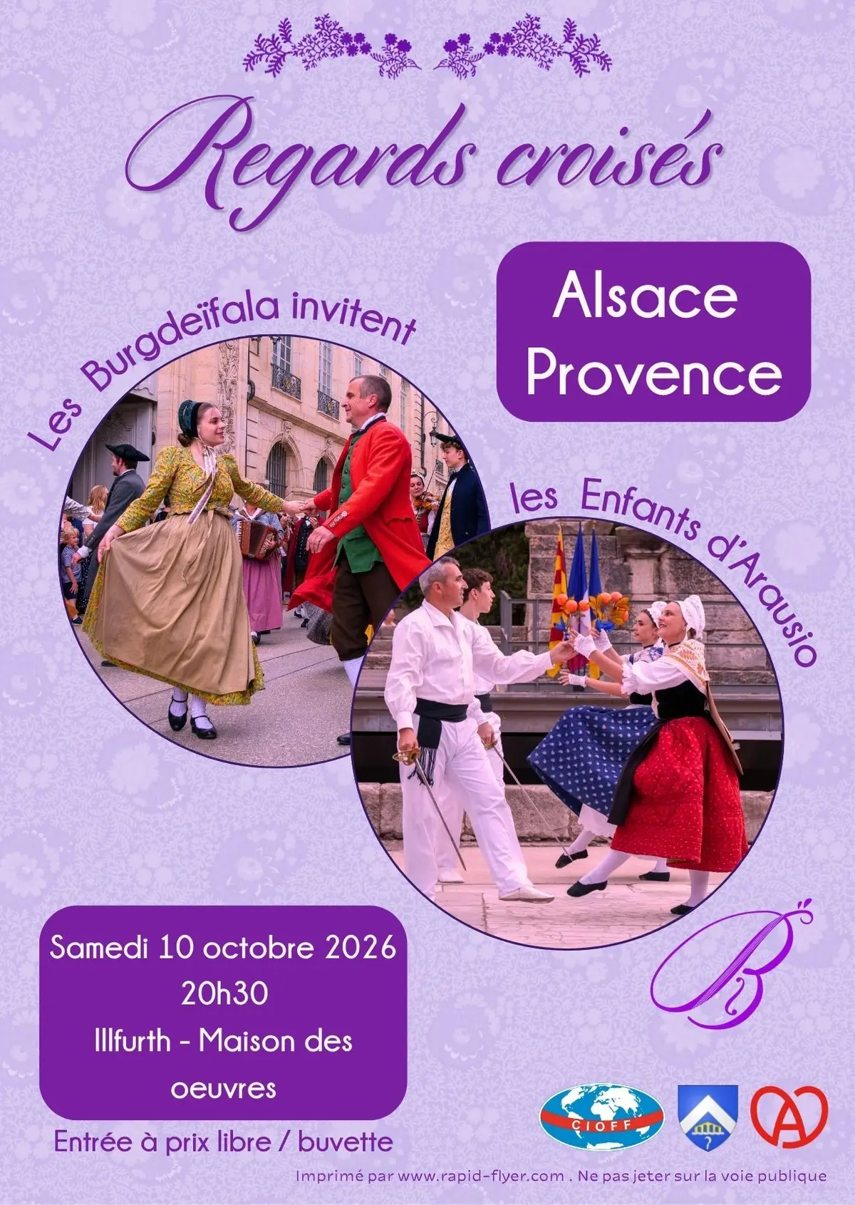 Regards croisés: Alsace/Provence. Les Burgdeïfala invitent les Enfants d'Arausio