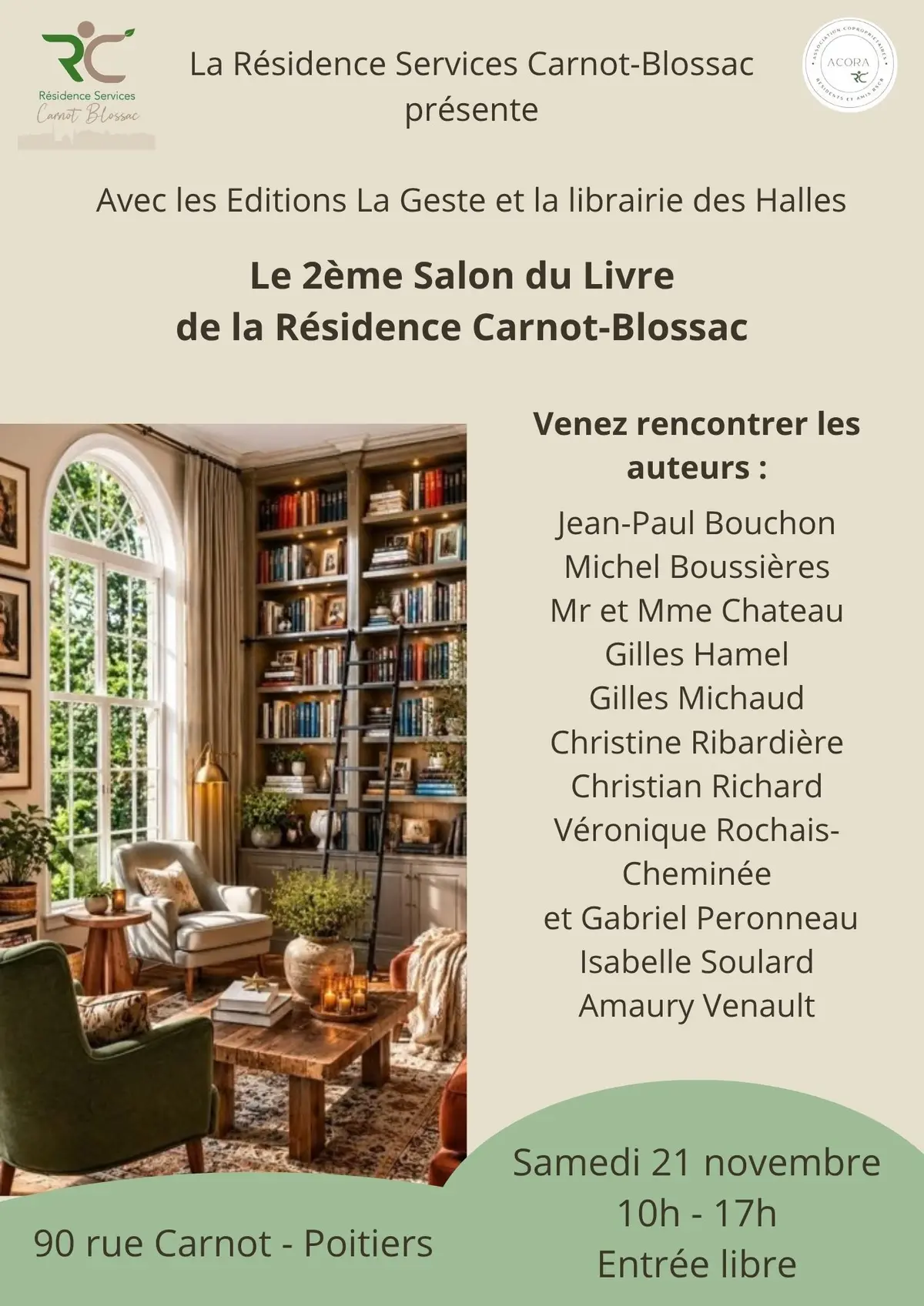 2ème Salon du livre de la Résidence Services Carnot-Blossac