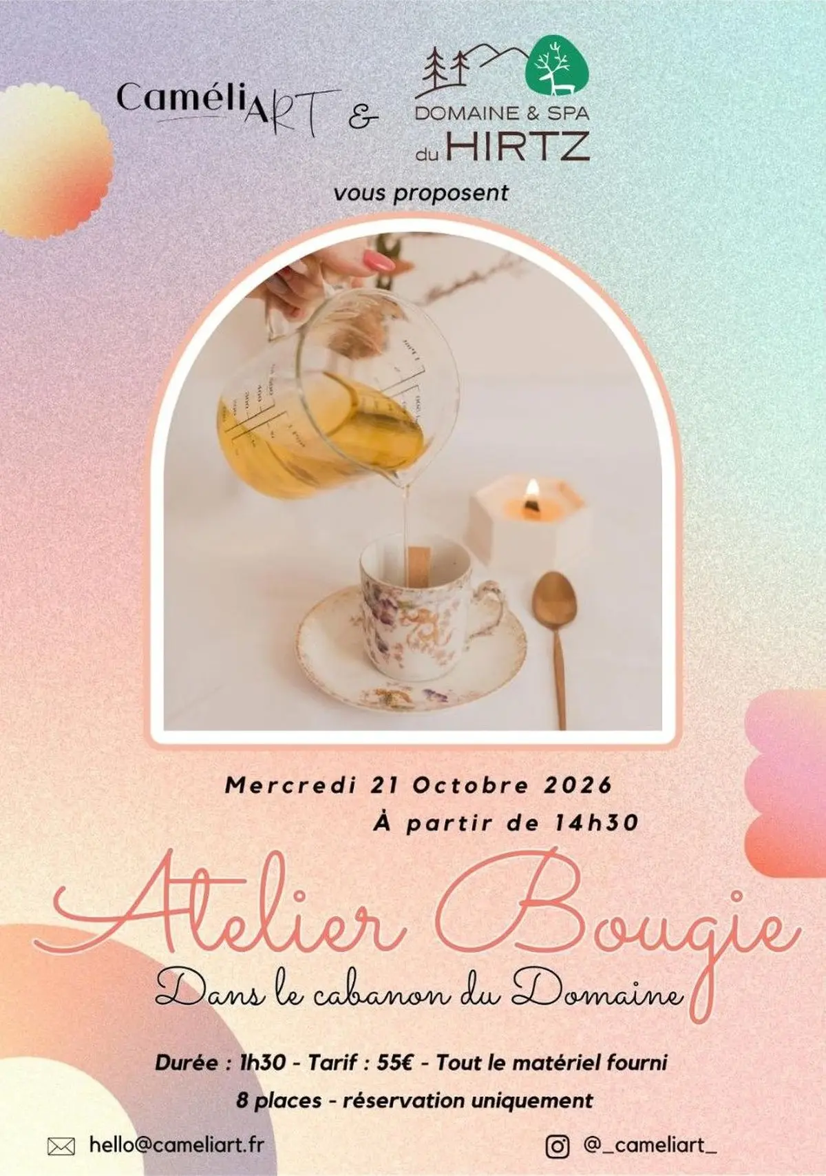 Atelier création de bougie au Domaine du HIRTZ