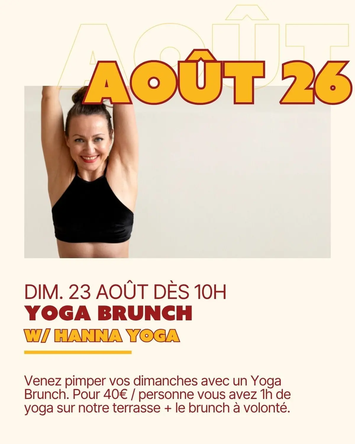 Yoga Brunch au Fût Gourmand le 23 août