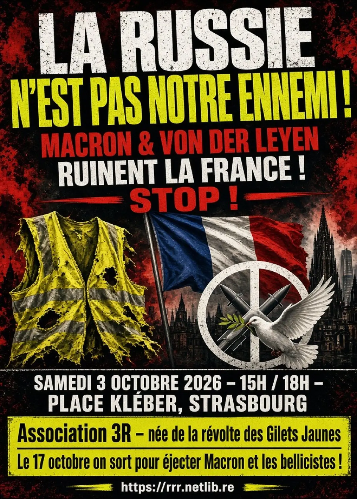 La Russie n'est pas notre ennemi. Macron & Von der Leyen ruinent le pays. Stop !
