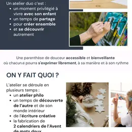 Création de calendrier de l'avent des mots doux - Atelier parent-enfant