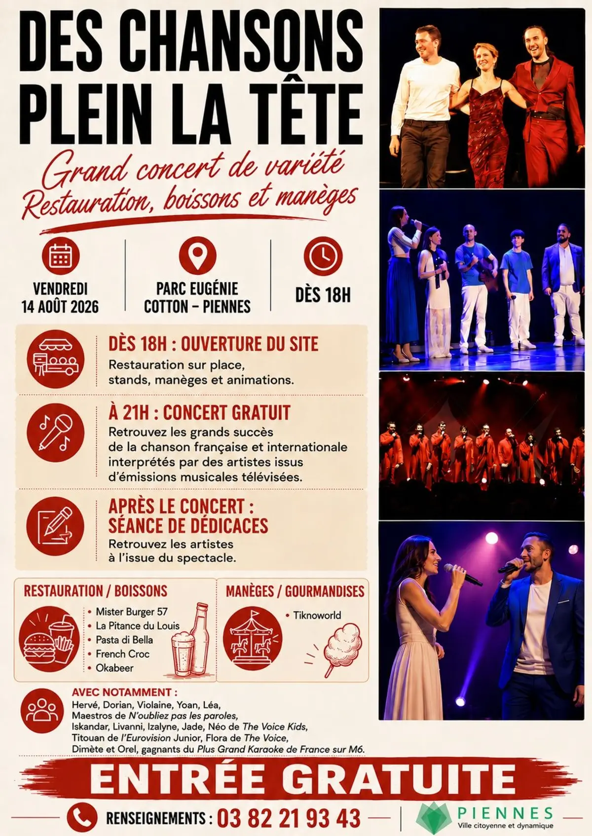 Des chansons plein la t&ecirc;te : une grande soir&eacute;e festive et gratuite &agrave; Piennes !