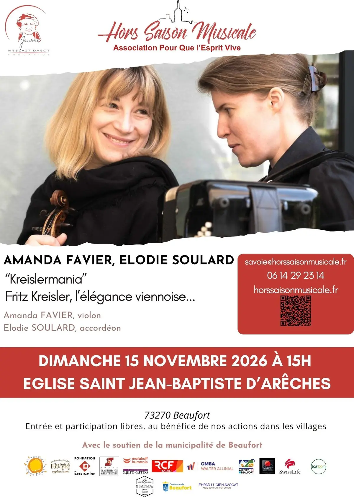 Hors Saison Musicale : Le duo Amanda Favier et Elodie Soulard en concert !