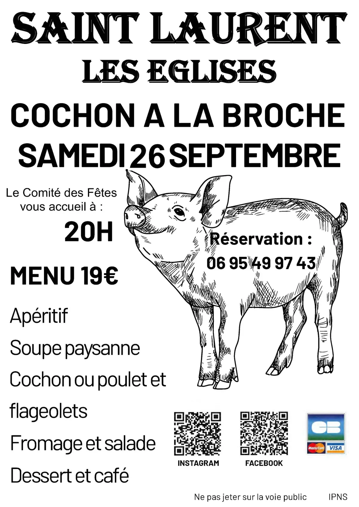 Repas Cochon à la broche