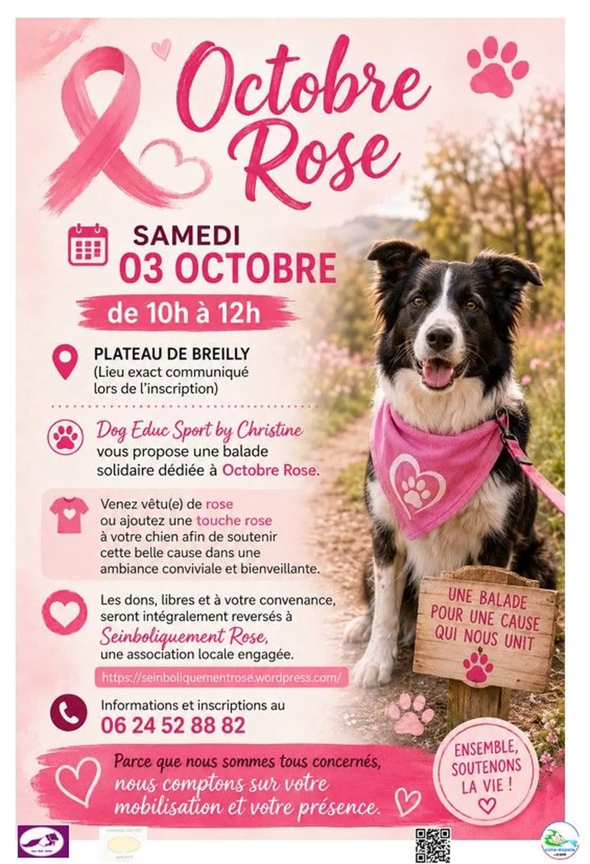 Balade canine dédiée à Octobre rose et la lutte contre le cancer